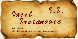 Vasil Krstanović vizit kartica